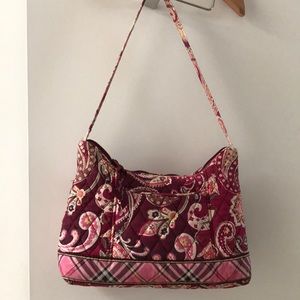 Vera Bradley maroon and pink patterned purse